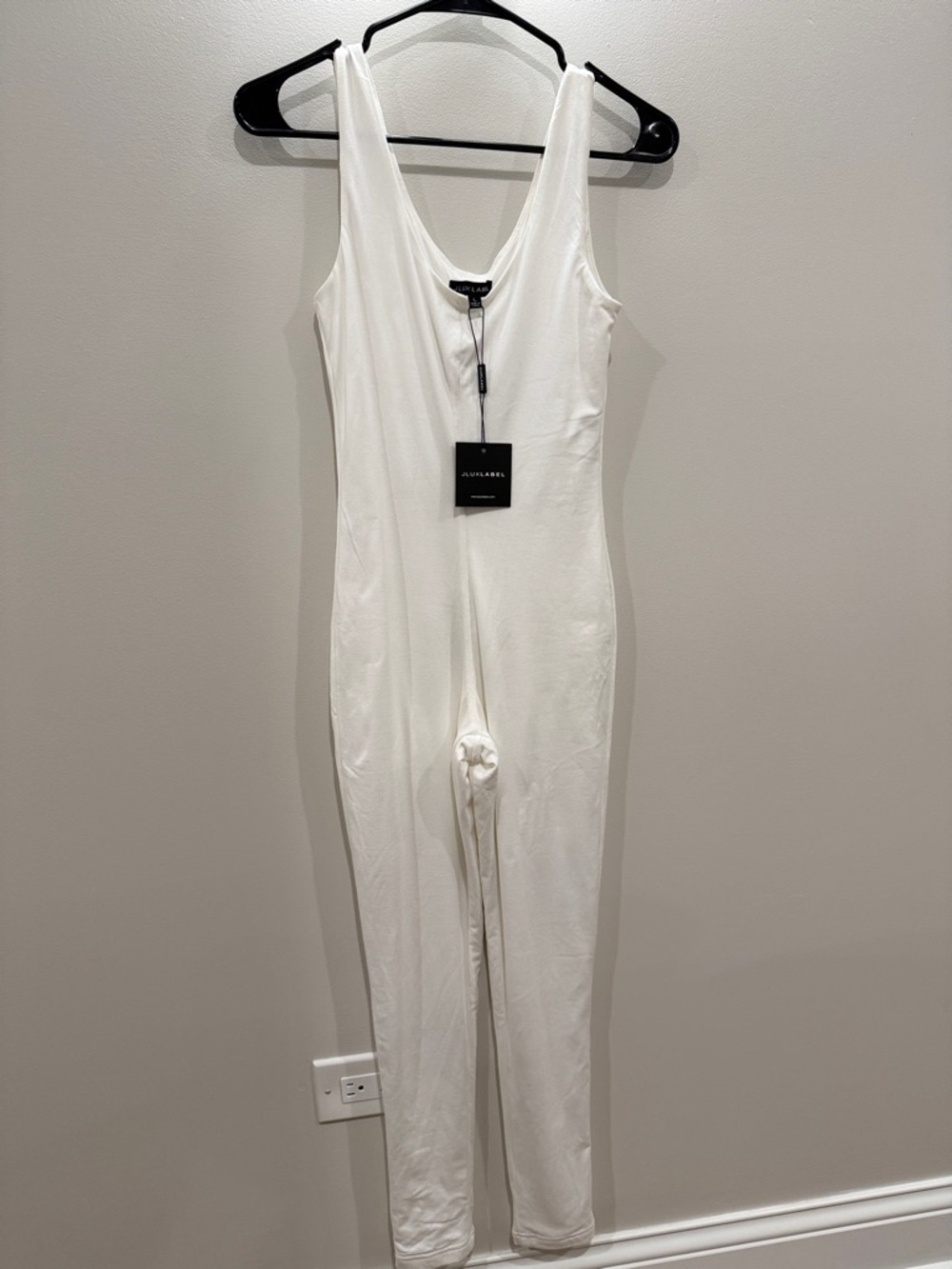 JLUXLABEL White Sleeveless Fitted Jumpsuit